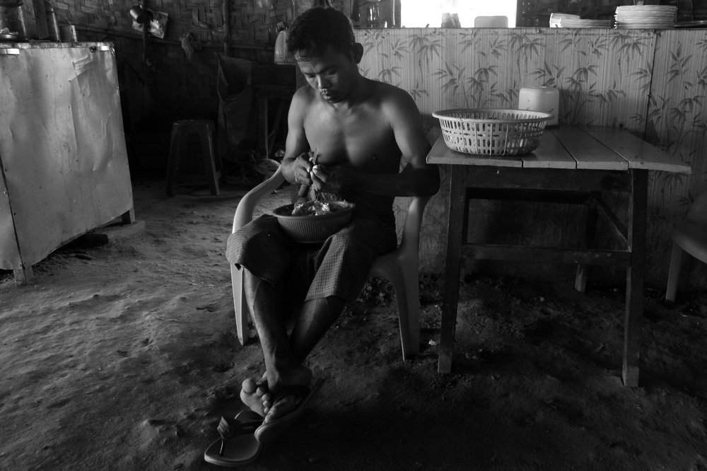 Working at the tea shop