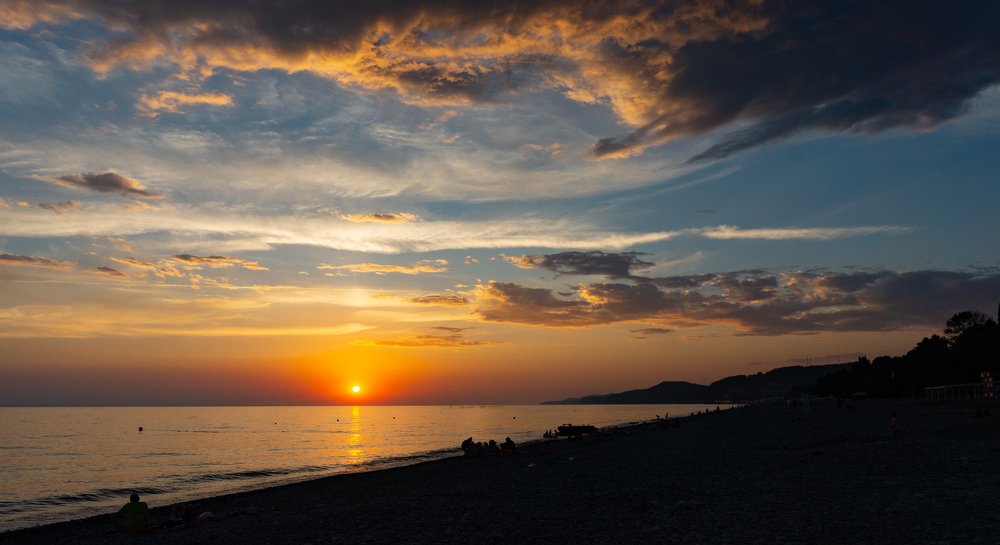 закат на море