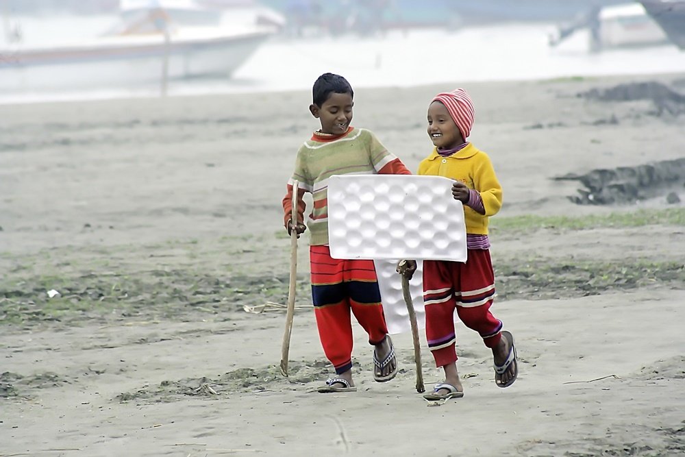 Walk along the way to the game.