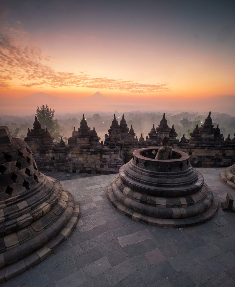 Misty Morning in Borobudur