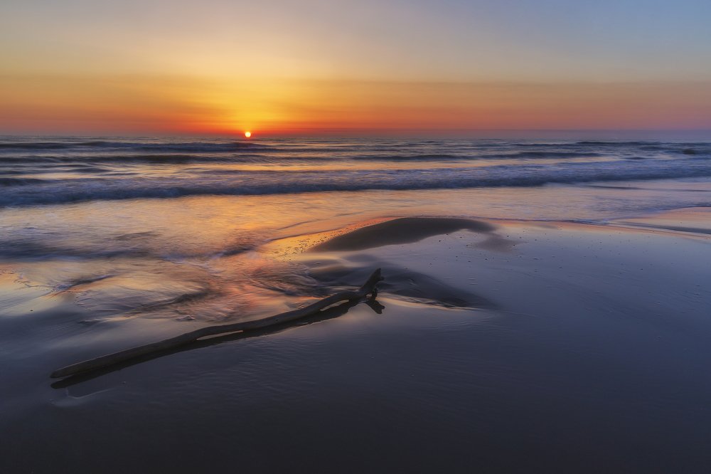 Freshness of the morning on the coast of the Caspian Sea