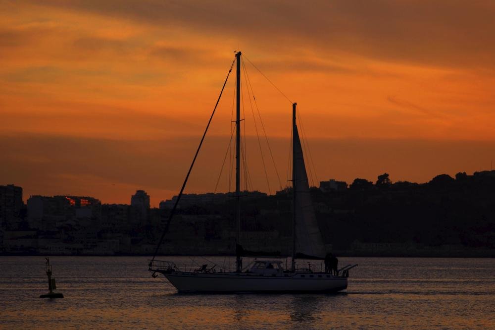 Sailing at sunset