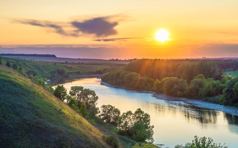 Холодный закат над Быстрой Сосной.