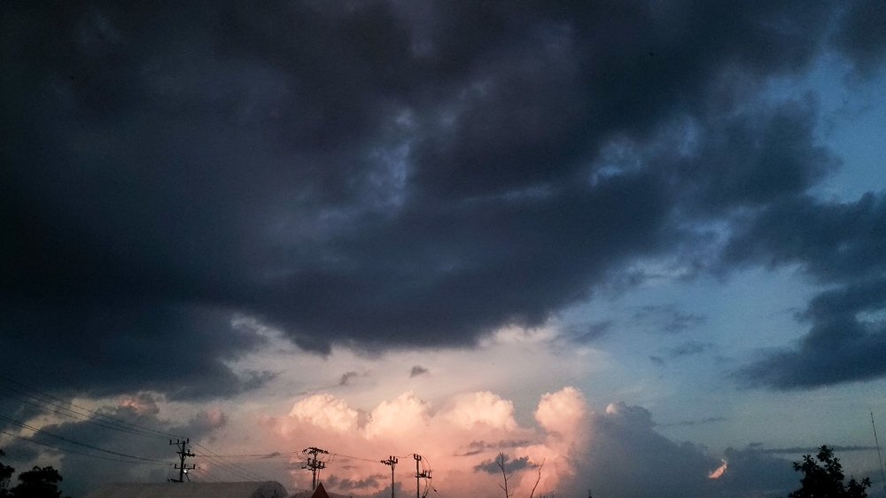 Sunset after rainfall