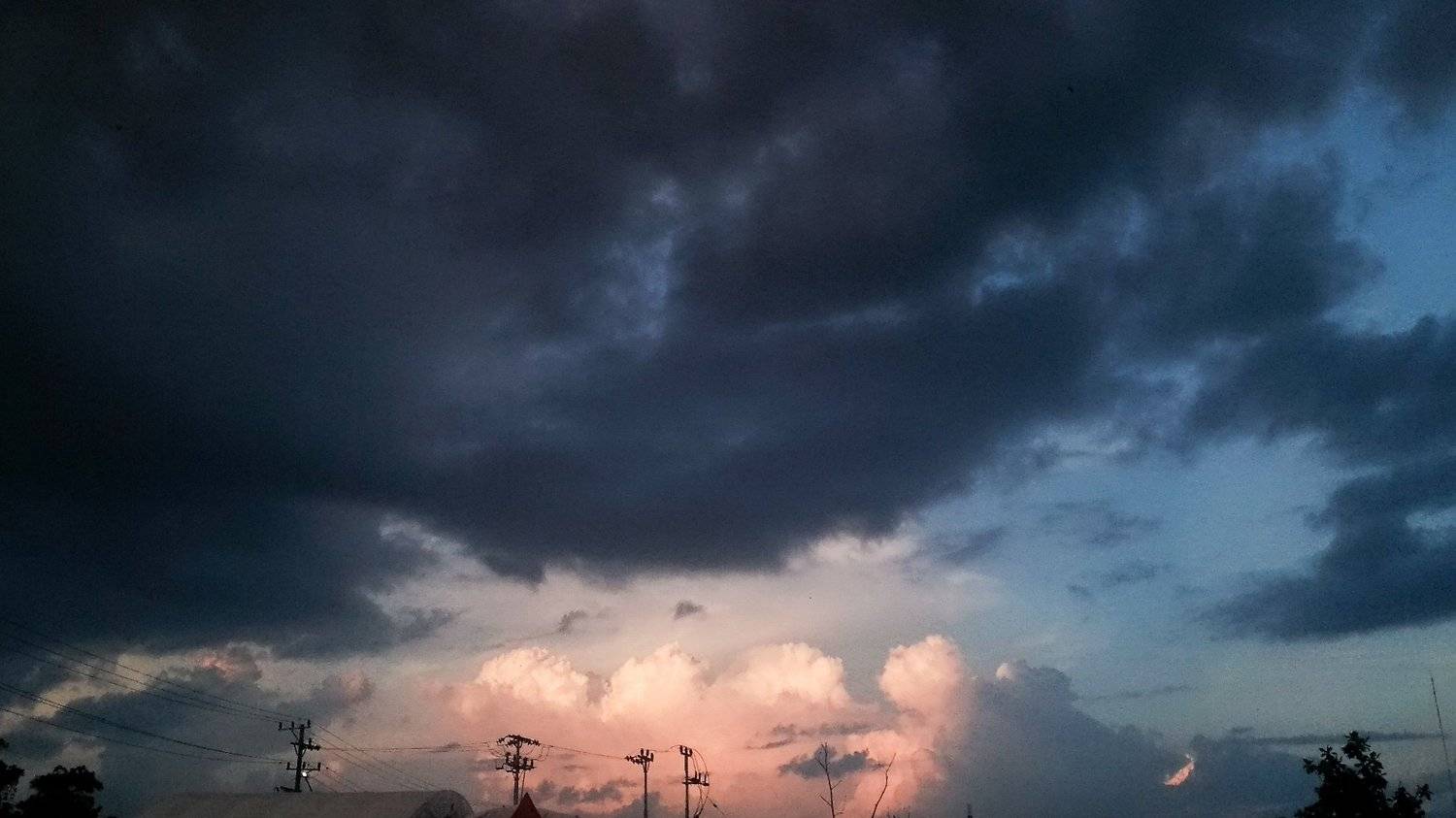 Sunset after rainfall
