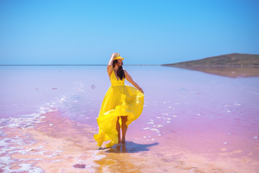 Желтое на розовом