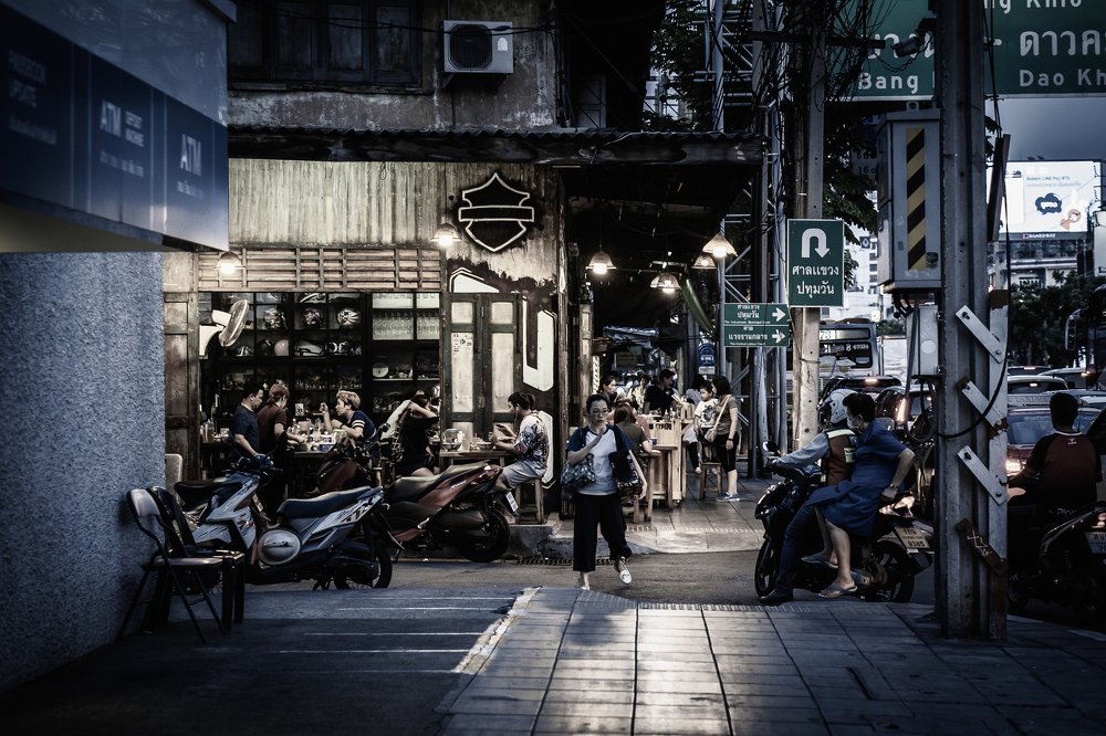 Evening life in Bangkok