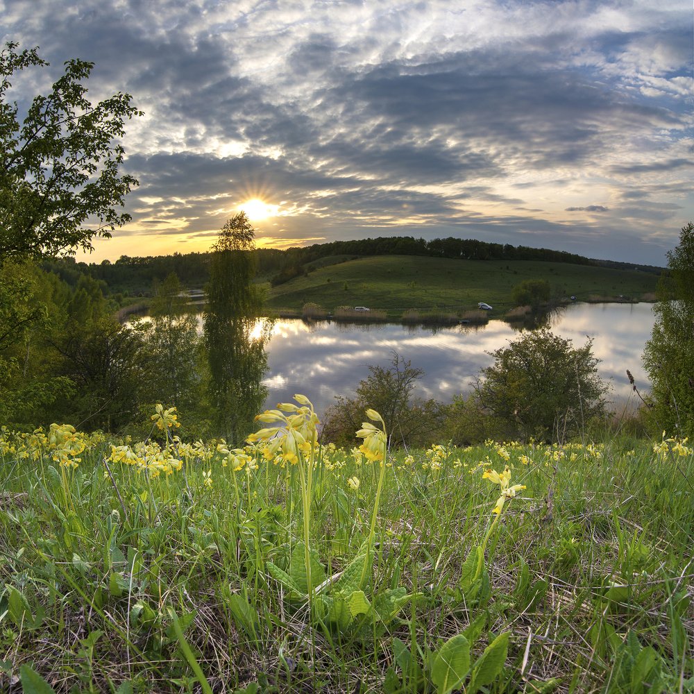Закат на рыбалке.