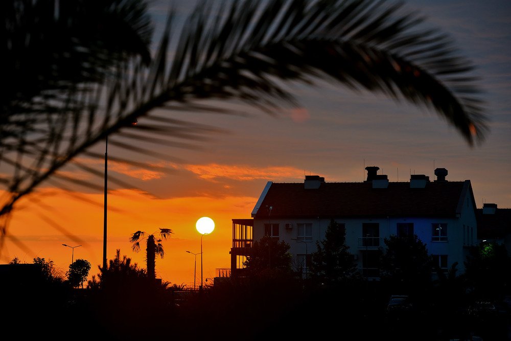 Закат в городе