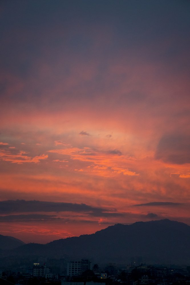 Vertical Sunset view from kathmandu