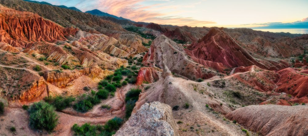 Sunset in Skazka Canyon, Kyrgyzstan