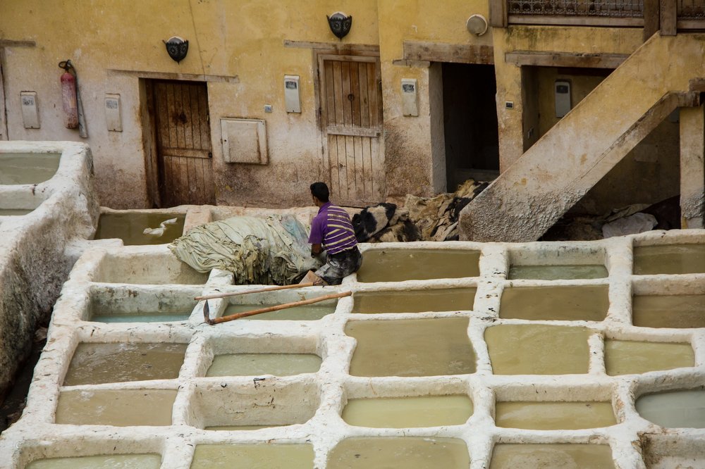 Выделка шкур в Фесе