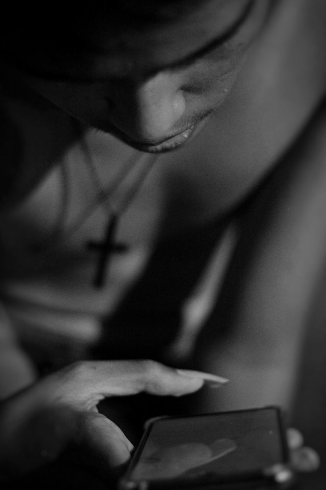 The Man Focus on Handphone