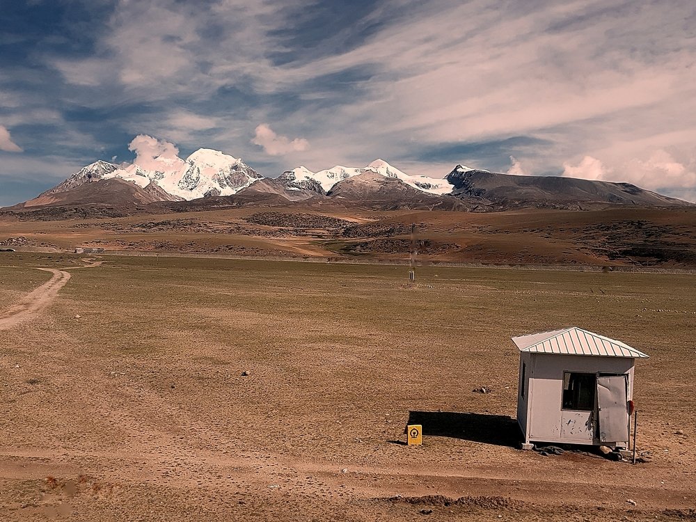 Snow capped mountains