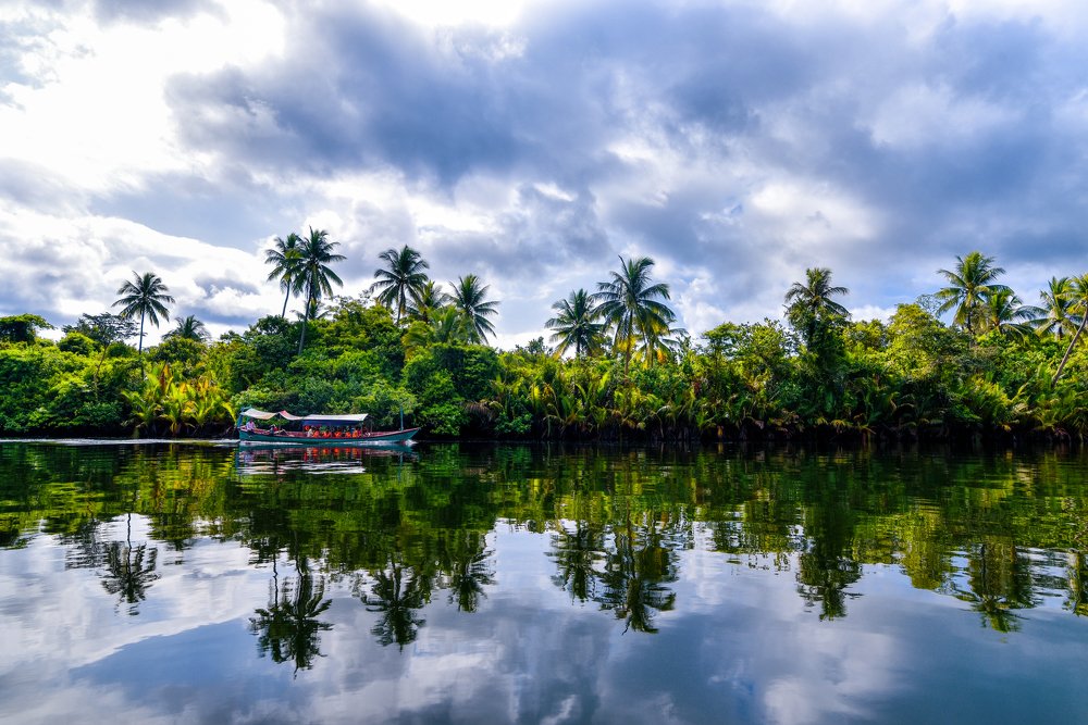 Contrast of boat with natural