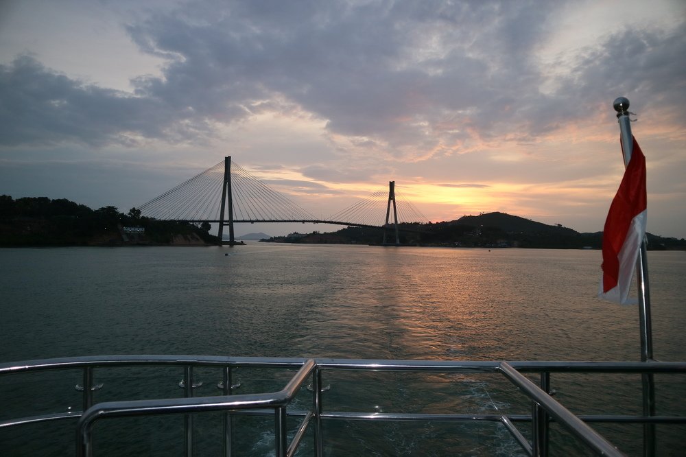 Barelang Bridge on sunset