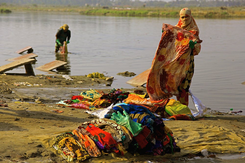 Loundry at  naer the river bank
