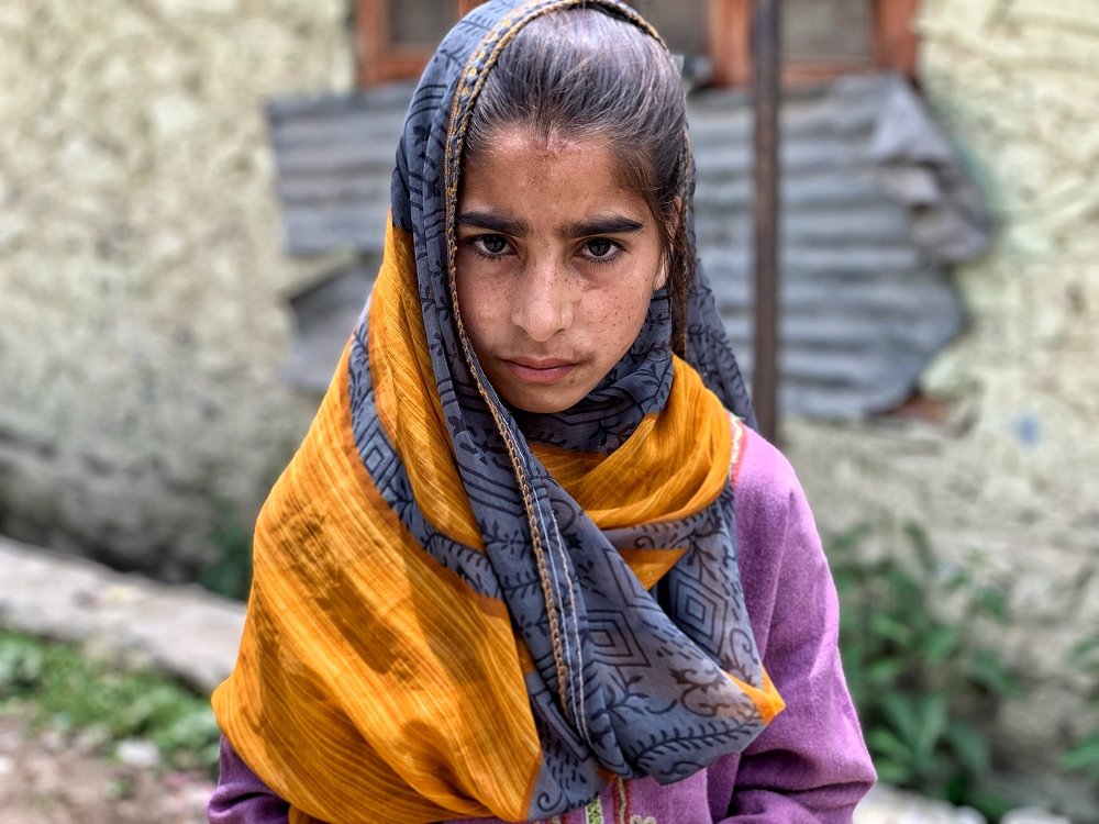 Portrait of a young girl, Kashmir, India