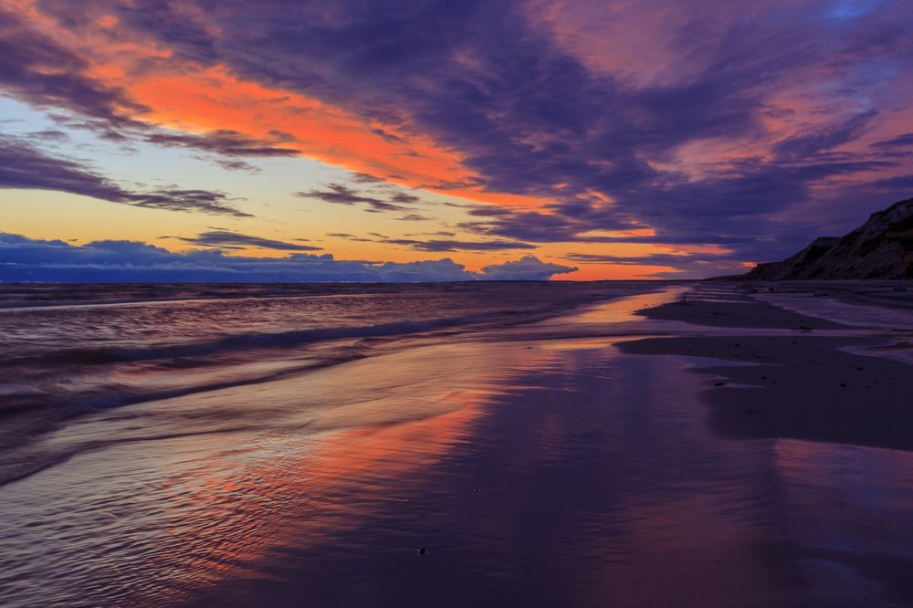 Фиолетовый закат крайнем севере