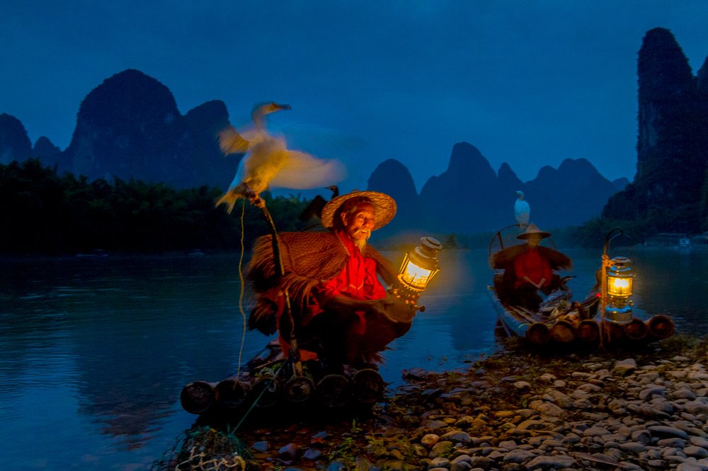 preparing to fish in the evening