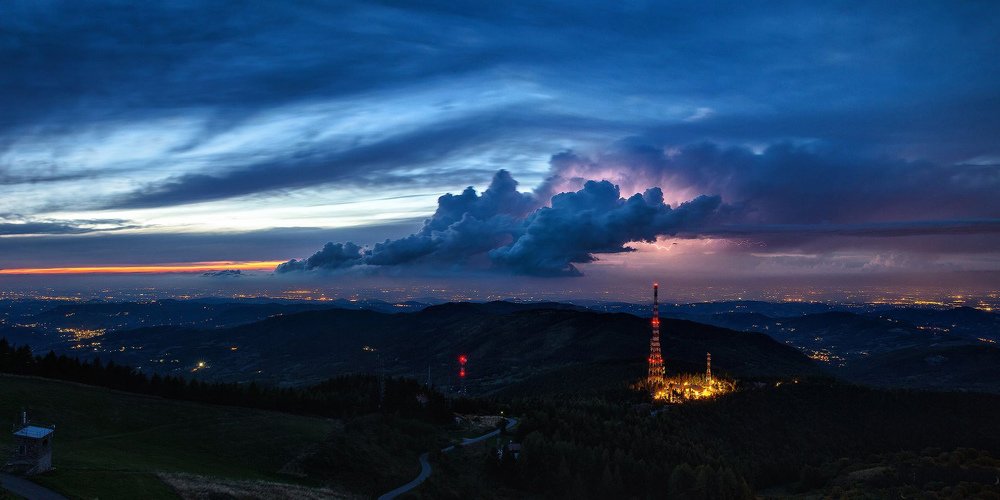 Luci della notte sulla pianura Padana