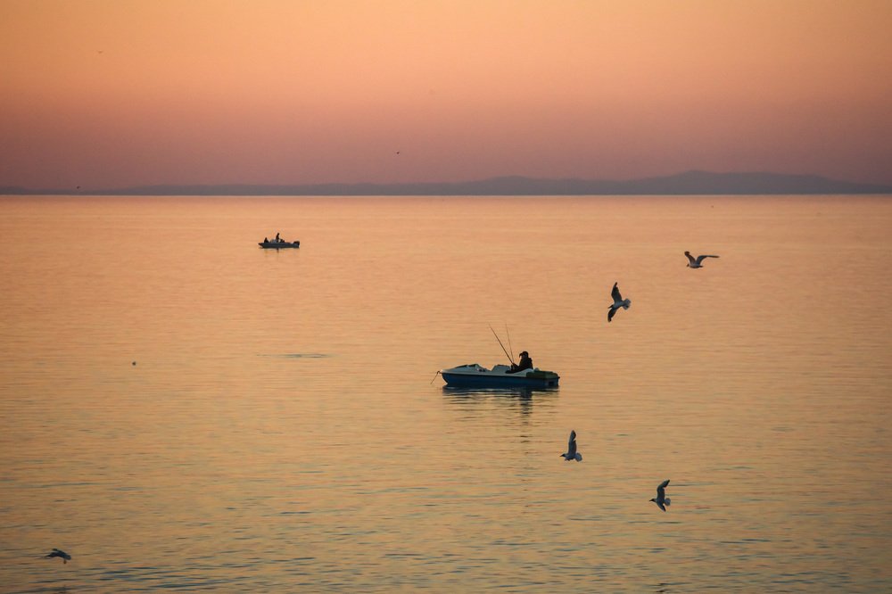 Закат на Алаколе.
