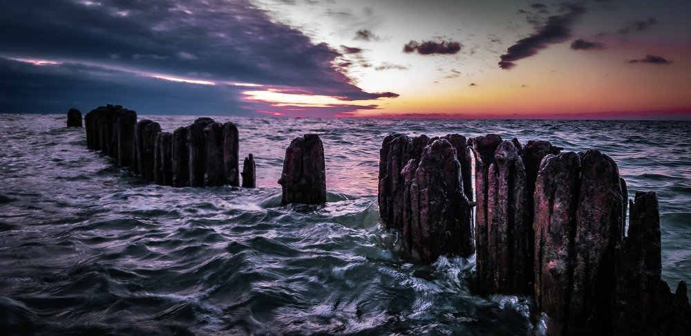 Закат на балтийском побережье