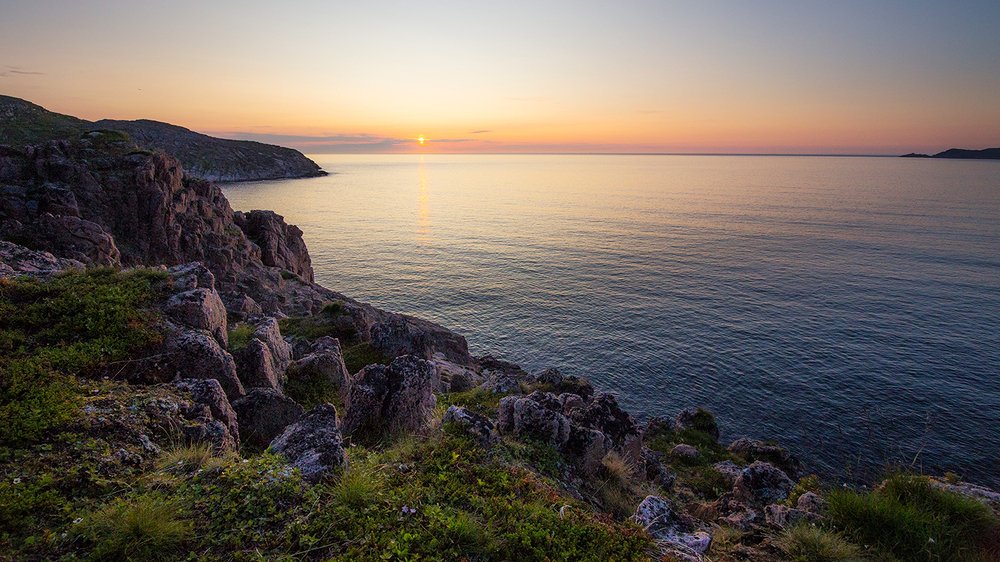 Закат на побережье Баренцева моря