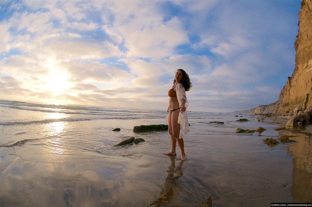 Sunset, Black Beach with Talia