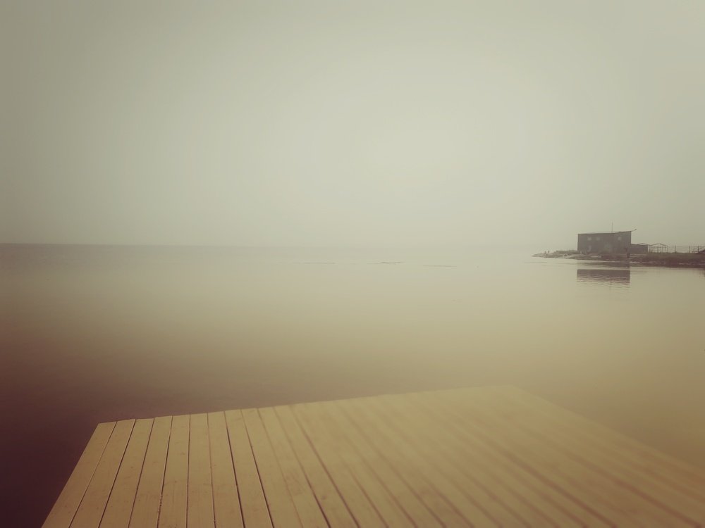 Foggy beach