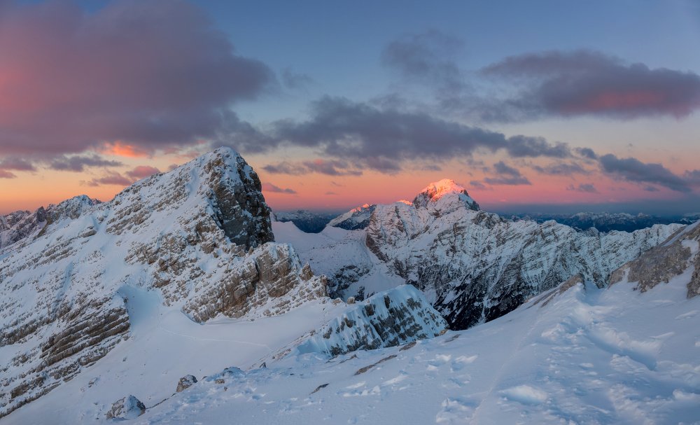 Sunrise above Julian Alps