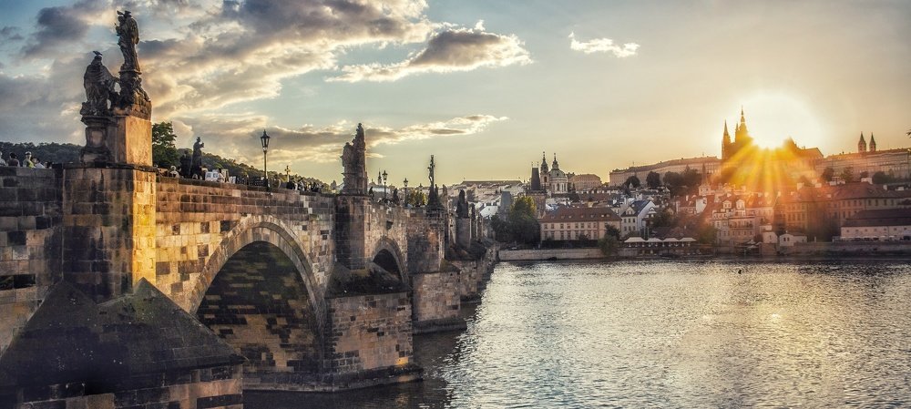 Sunrise over Charles Bridge