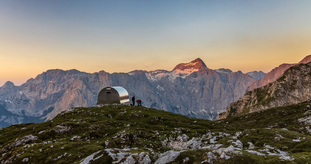 Sunrise above valley