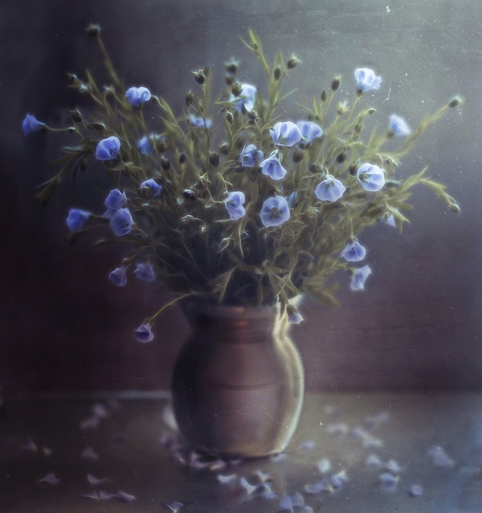 небесно-голубые лепестки льна*