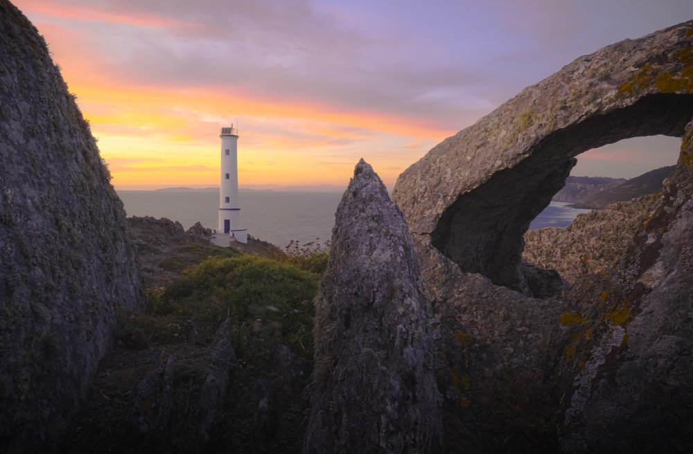 Sunset guided by a Lighthouse