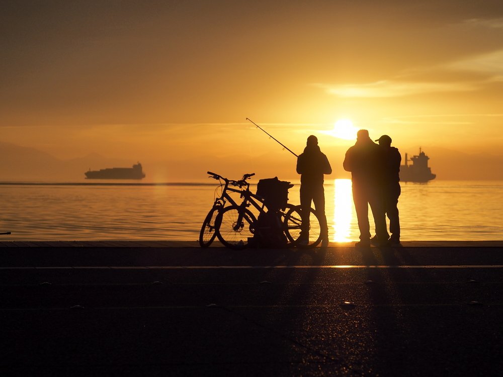Sunset in Thessaloniki near the sea