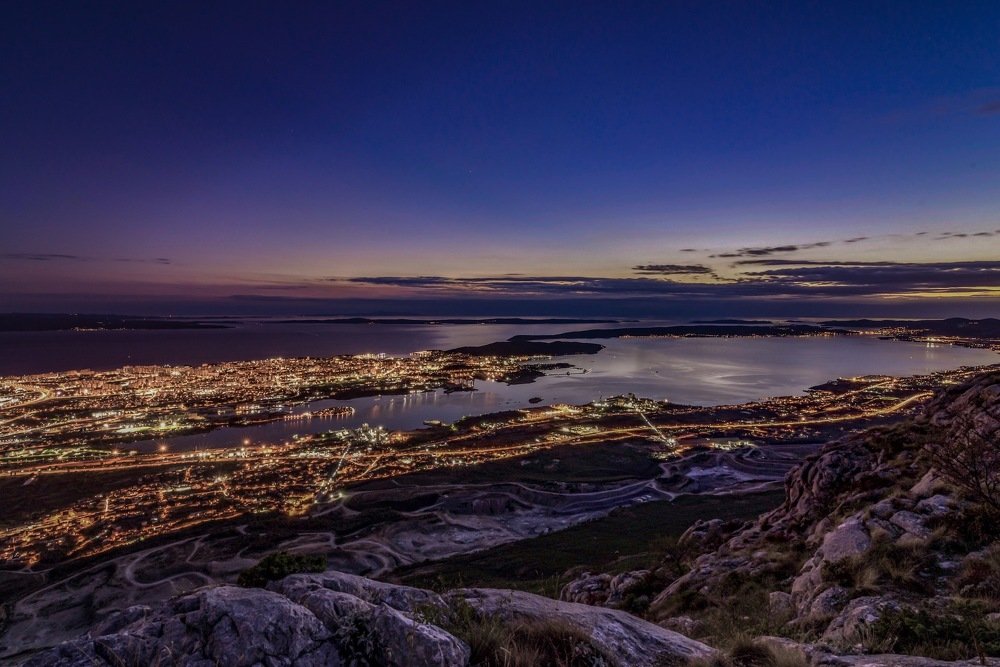 Sunset over Split county