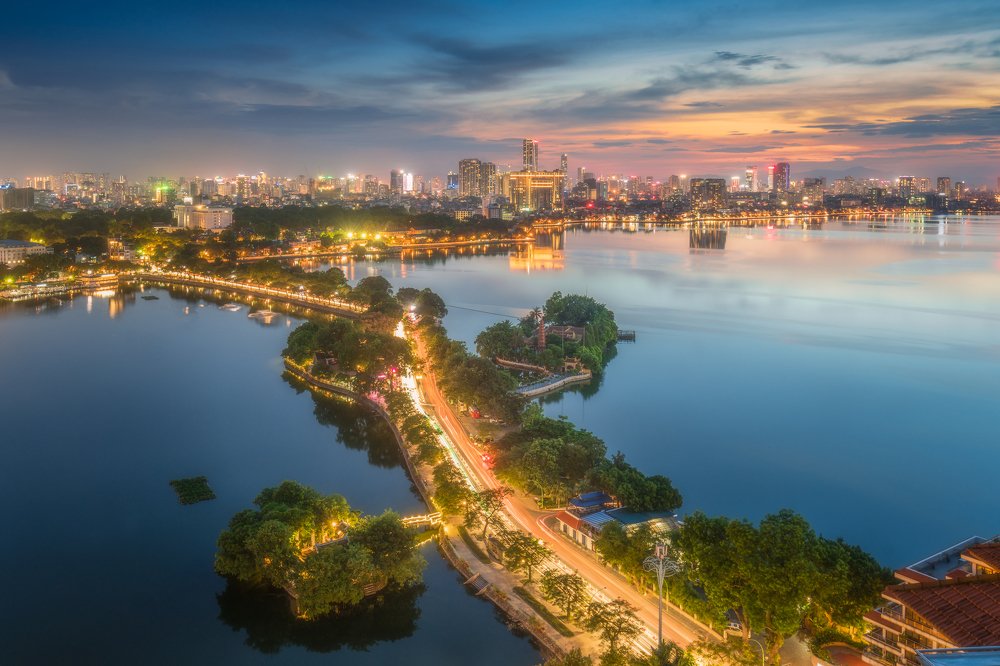 HaNoi skyline sunset