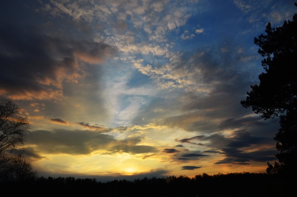На закате в деревне