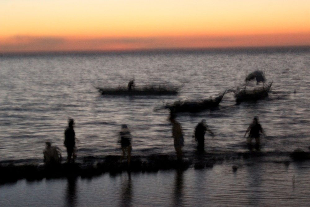 Getting ready to fish at dusk