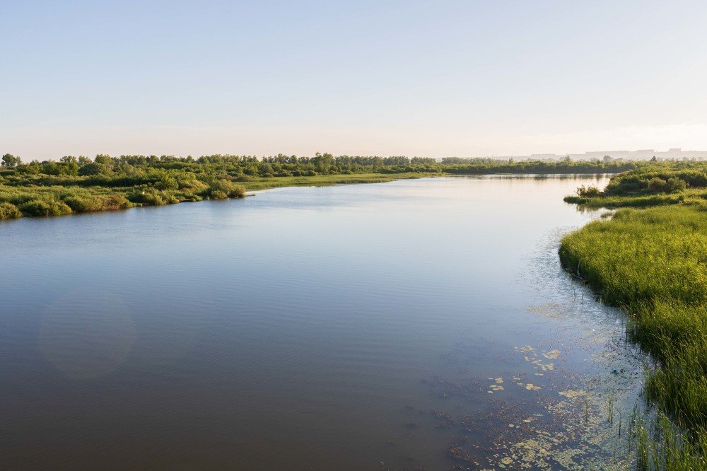 Рассвет над рекой Ишим.
