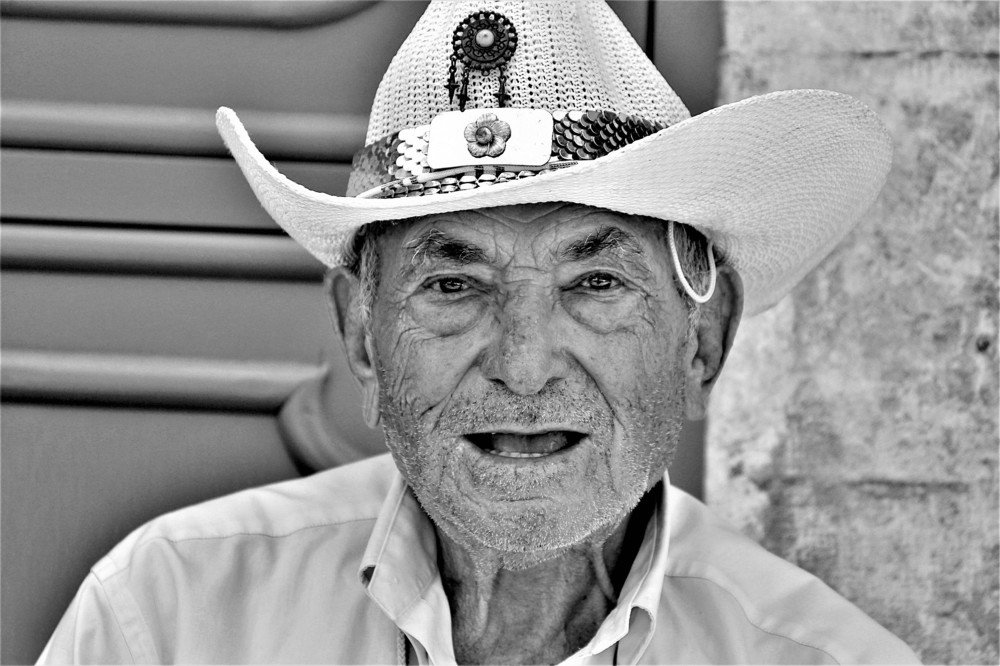 Male black and white portrait