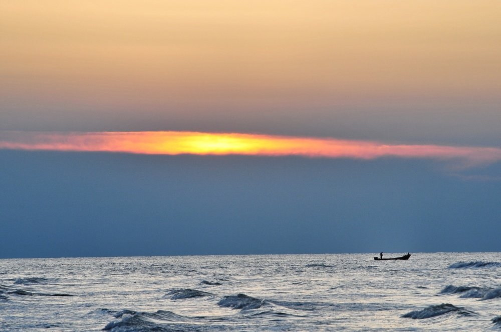 sunset in the sea