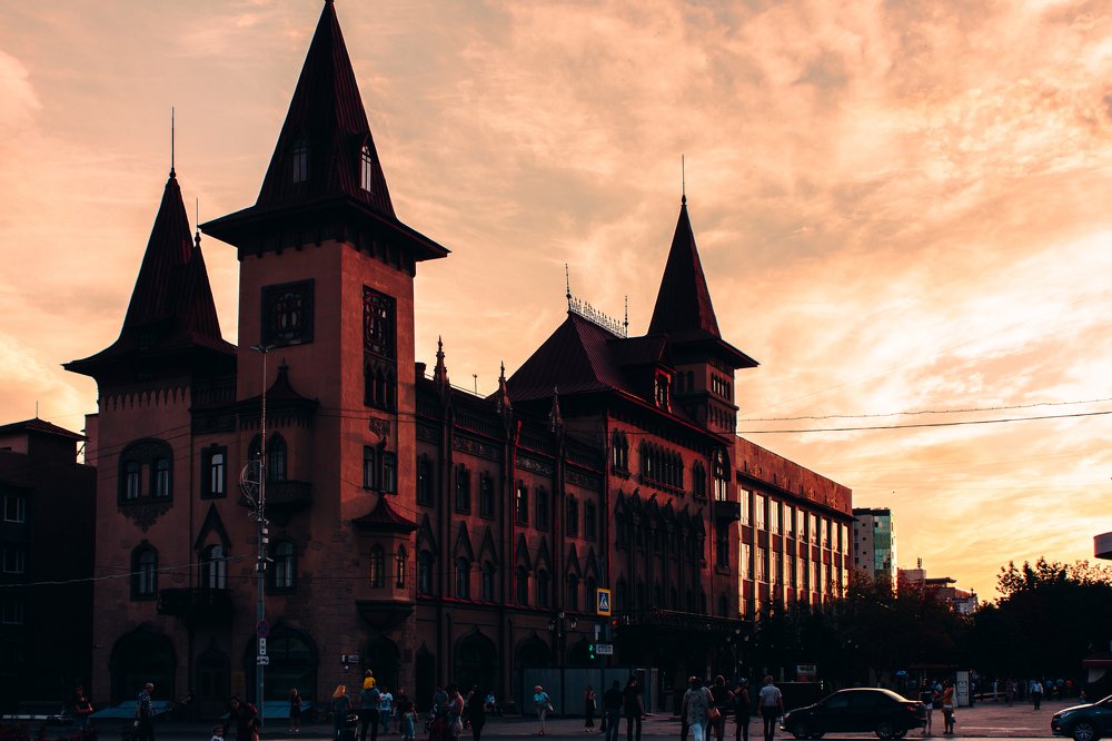 Sunset over the conservatory