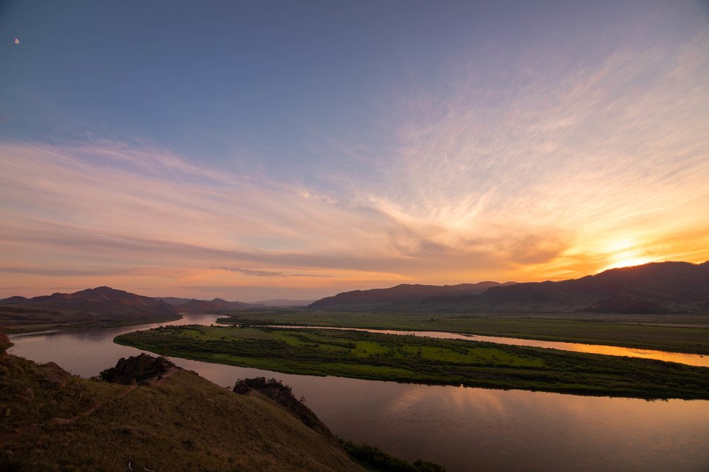 Закат над рекой "Селенга"