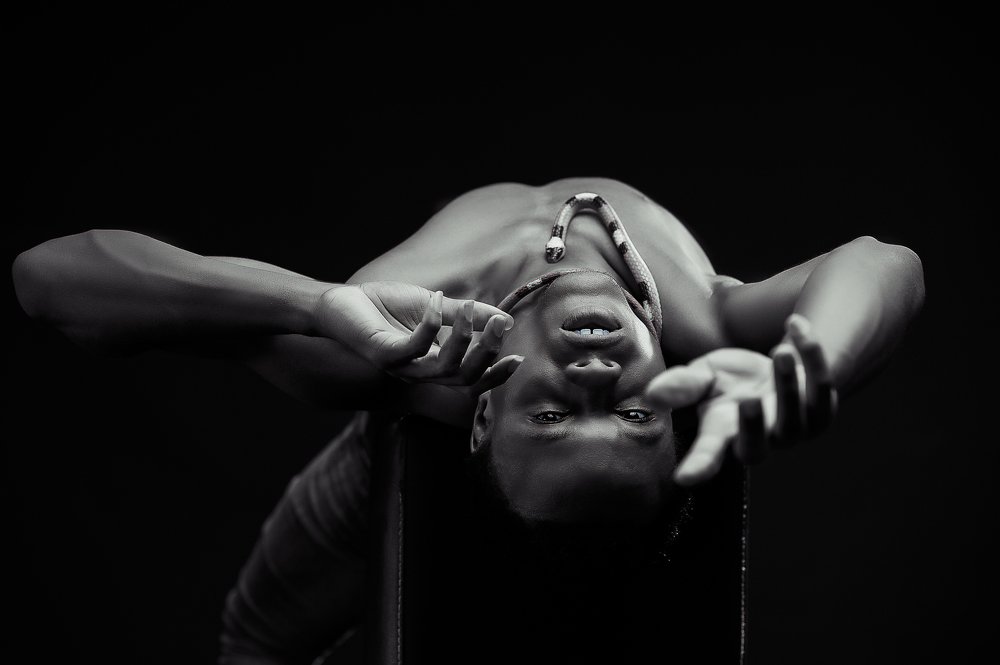 man black and white portrait