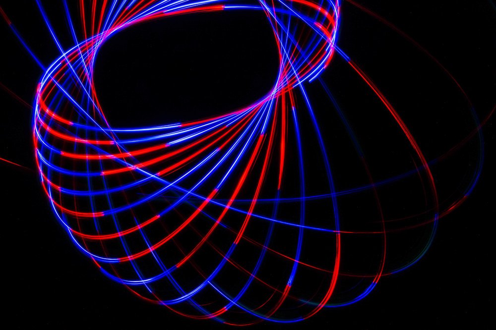 Earth rotation in red and blue