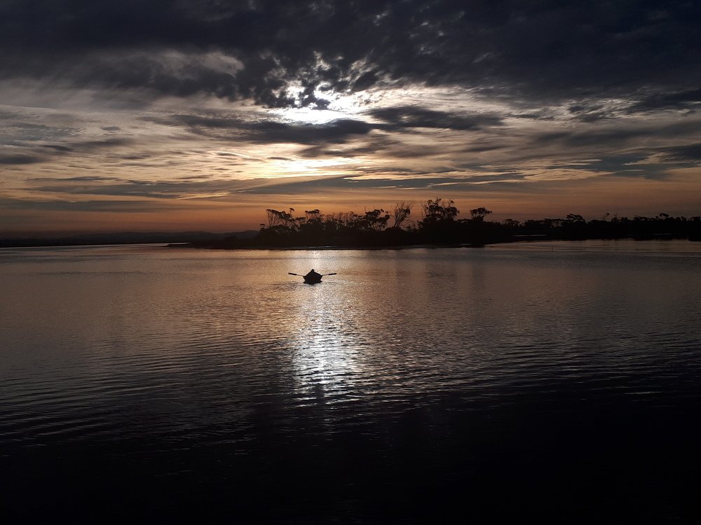 Fishing in the sunset
