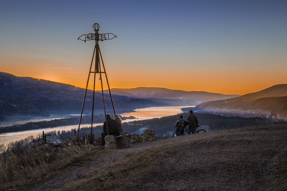 Октябрьский закат на Енисее