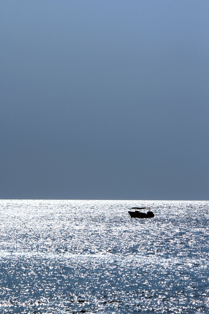 Minimalist lonely boat